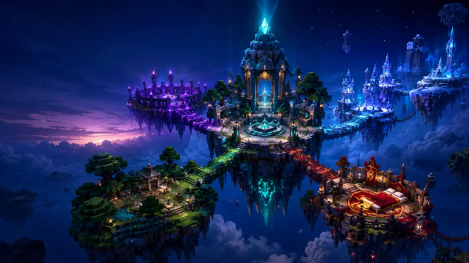 Islas flotantes de Nexora con Survival y minijuegos